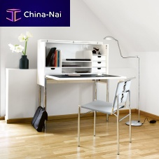 Contemporary secretary desk Orcus walnutMDFleather