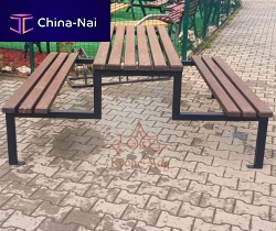 Contemporary table and bench set HAMBURGwoodenmetalcustom