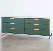 Contemporary chest of drawers 6 DRAWER UNITwoodenbrasscustom