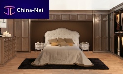 Double bed NORMAtraditionalwith upholstered headboardfabric