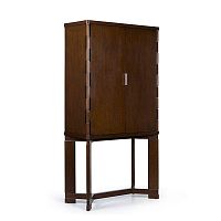 Contemporary bar cabinet BARNES MIXOLOGISToakpolished stainless steeltempered glass