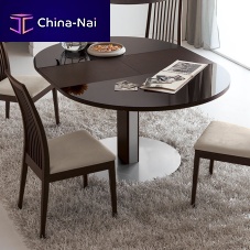 Contemporary table DEAlacquered woodroundoval