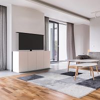 Contemporary TV stand LEVANTEwith screen lift