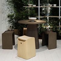 Contemporary table NOMADEwoodenwooden baserectangular