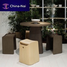 Contemporary table NOMADEwoodenwooden baserectangular