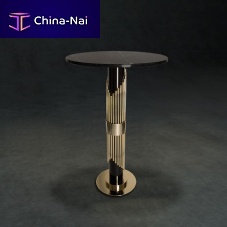 Contemporary high bar table STREAMLINEbrassroundcommercial