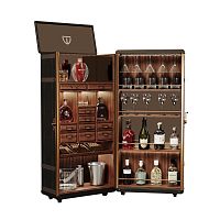 Contemporary bar cabinet Bowmorewalnutoakbrass