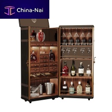 Contemporary bar cabinet Bowmorewalnutoakbrass