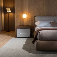 Contemporary bedside table 7070glasseucalyptus baserectangular