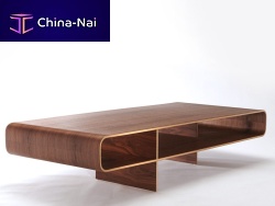 Contemporary coffee table LOOP oakwalnutbirch