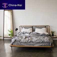 Double bed DISTRIKT contemporarywith headboardwith integrated bedside table