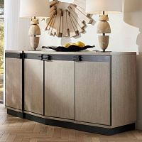 Contemporary sideboard CYRUSoakironwith swing doors