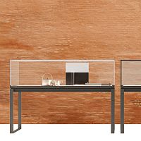 Contemporary sideboard table SIYIglassmetal baserectangular