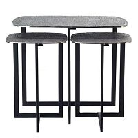 Contemporary side table JUTE-SILVER-SET3aluminiumironrectangular