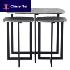 Contemporary side table JUTE-SILVER-SET3aluminiumironrectangular