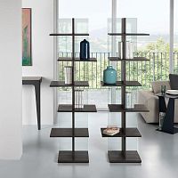 Free-standing bookcase STEPcontemporaryglasssteel
