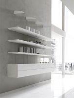 Wall-mounted shelf Ibiscontemporarylacquered MDFstainless steel