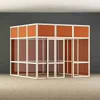 Fixed partition EUROPOROOMslidingglazedMDF