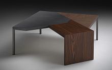 Contemporary coffee table ANGLEoakwalnutrosewood