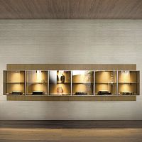Wall-mounted shelf PASS-WORD EVOLUTIONcontemporaryoakeucalyptus
