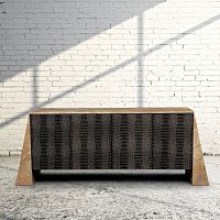 Contemporary sideboard BUTTERFLYwoodenleatherstone