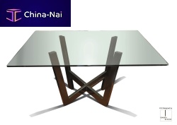 Contemporary table WANIA - squareglasssquare