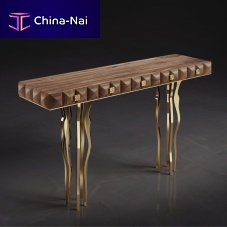 Original design sideboard table IL PEZZO 10solid woodAmerican walnutbrass base