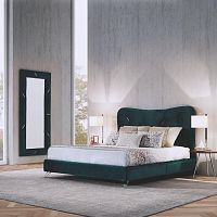 Double bed NAOMItraditionalupholsteredwith headboard