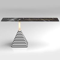 Contemporary sideboard table KOMOS glassporcelain stonewaresteel base