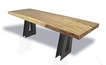 Contemporary desk SINGLE TAMBURIL SLABwooden