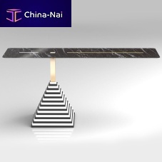 Contemporary sideboard table KOMOS glassporcelain stonewaresteel base