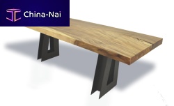Contemporary desk SINGLE TAMBURIL SLABwooden