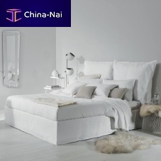 Double bed contemporaryupholsteredwith headboard