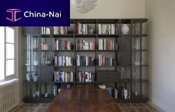 Contemporary shelf CAROLE & GEORGEsteelbrassglass