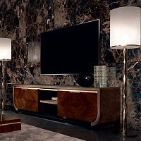 Contemporary TV cabinet CHARLESTONrosewoodleather