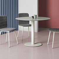 Contemporary table SOLceramicmetal baseround