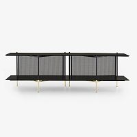 Contemporary hi-fi cabinet CLYDElacquered steelwith storage
