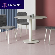 Contemporary table SOLceramicmetal baseround