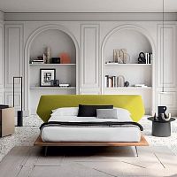 Double bed TAIPEIcontemporarywith headboardfabric