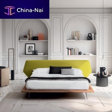Double bed TAIPEIcontemporarywith headboardfabric