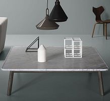 Contemporary side table RUMwalnutashmarble