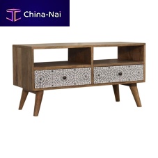 Scandinavian design TV cabinet SENDAI with drawerswith shelvessolid wood