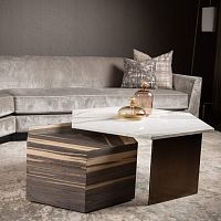 Contemporary nesting tables CY Tempowoodenmarblehexagonal