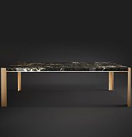 Contemporary table STUART marblebrushed brass baserectangular