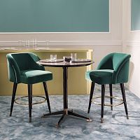 Contemporary high bar table FILIPPOmarblemetal baseround