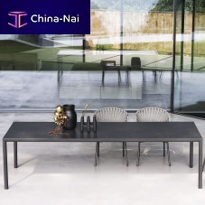 Contemporary table PLEIN AIR 006painted aluminumrectangularoutdoor