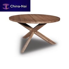 Contemporary table BRANSONwoodenwooden baseround