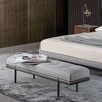 Contemporary bed bench James painted metalleatherfabric