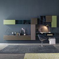 Contemporary living room wall unit ZERO.16lacquered wood