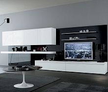 Contemporary TV wall unit TAOlacquered woodMade in Italyby Mauro Lipparini